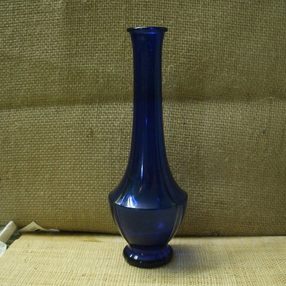Hazel Atlas Vintage Cobalt Blue Glass Vase - Picture 1 of 16
